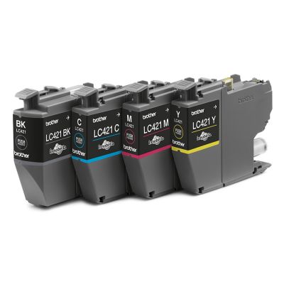 12. Brother LC-421VAL Tintenpatronen PagePack, 4 Stück, Original Standardreichweite, Schwarz, Cyan, Magenta, Gelb