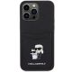 3. Karl Lagerfeld KLHCP15XSAPKCNPK iPhone 15 Pro Max 6,7" schwarz/schwarzes Hardcase Saffiano Cardslot KC Metal Pin