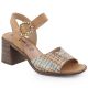 14. Damen-Sandalen mit Flechtoptik und Blockabsatz, beige M.Daszyński MR24125-4