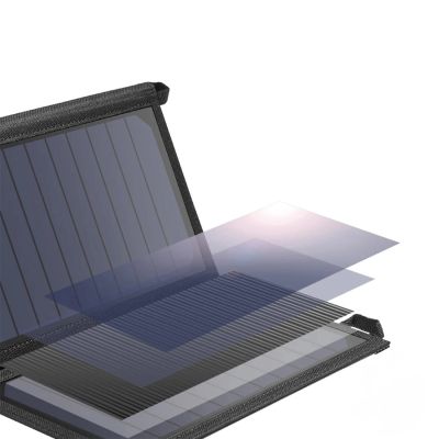 3. Choetech SC001 faltbares Solarladegerät 19W 2x USB-A - Schwarz