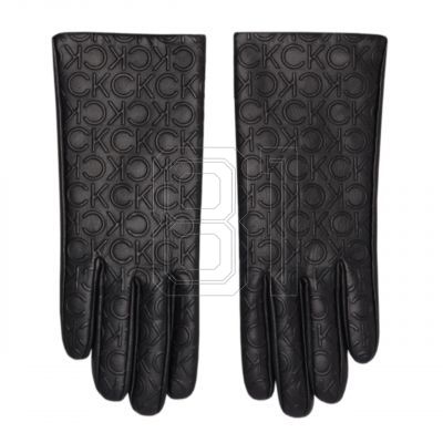 7. Calvin Klein Re-lock geprägte Lederhandschuhe W K60K609975