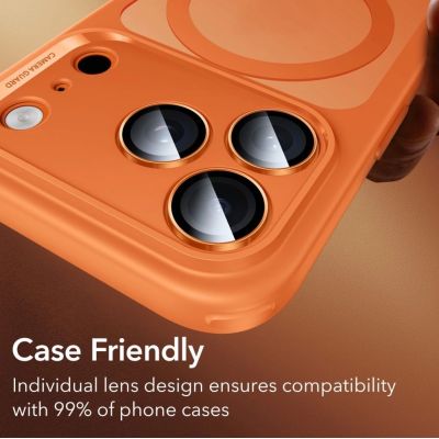 9. ESR Armorite Kameralinsenglas für iPhone 17 Pro / Max / 15 Pro / Max / 16 Pro / Max / 17 Pro / Max – Orange