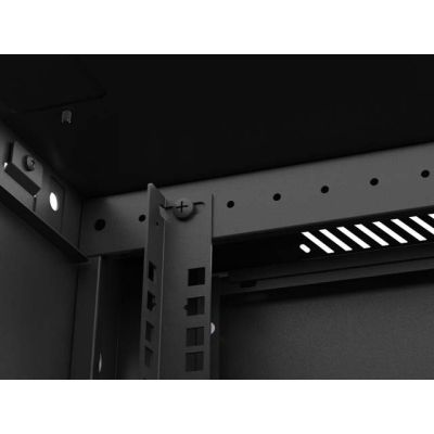 7. LANBERG Wandregalschrank 19" 4U 600X450 Schwarze Metalltür (Bausatz)