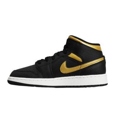 2. Air Jordan 1 Mid Junior (GS) Basketballschuh Schwarz/Metallic-Gold - DQ8423-071