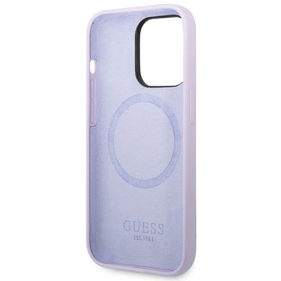 7. Guess GUHMP14LSBPLU iPhone 14 Pro 6,1" lila/lila Hartschale Silikon-Logoplatte MagSafe