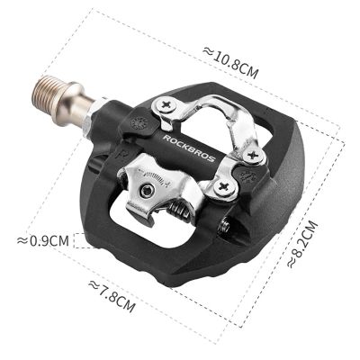 8. Rockbros M108 Nylon Half-Lock Doppelseitige Fahrradpedale - Schwarz