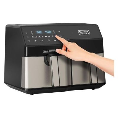 2. Black+Decker Heißluftfritteuse mit Doppelkorb BXAF9000E