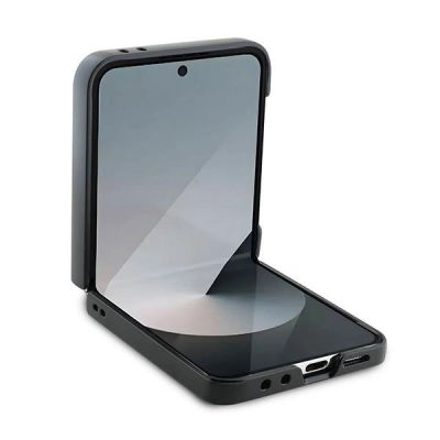 4. DKNY Repeat Pattern Bottom Stripe Hülle für Samsung Galaxy Z Flip 6 – braun