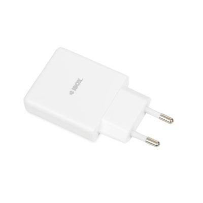7. IBOX Universal-Ladegerät C-43 GAN PD30W Slim USB A+C Weiß