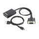 GEMBIRD A-VGA-HDMI-01 Adapter (HDMI F - D-Sub (VGA), 3,5 mm Stereo-Klinkenbuchse, USB 2.0 M; 0,15 m; schwarz)