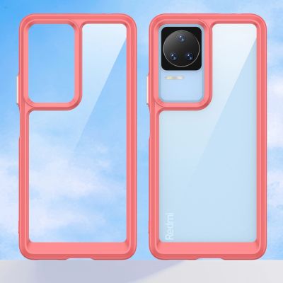 8. Weltraumhülle Xiaomi Poco F4 5G Hülle mit flexiblem Rahmen rot