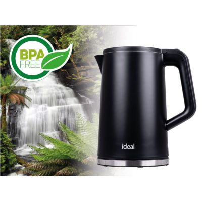 11. Ideal Wasserkocher 1,7 l, Edelstahlgehäuse, Leistung 1500 W, Schwarz