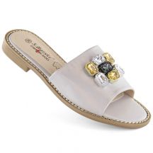 S.Barski W OLI262B silberne Zirkonium-Flip-Flops