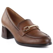 Braune Damen-Loafer mit hohem Absatz, Modell Lords, Potocki SZ12784