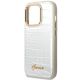 6. Guess Croco Collection iPhone 14 Pro 6.1" Hülle - Silber