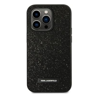 3. Karl Lagerfeld Glitzer-Logo-Hülle für iPhone 14 Pro Max – Schwarz