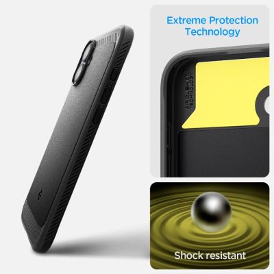 10. Spigen Rugged Armor MagSafe Hülle für iPhone 16 – Schwarz