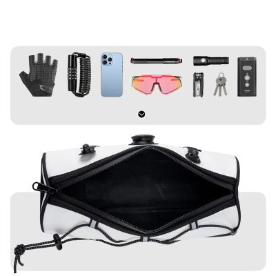 8. Rockbros TL002 ROAD TO SKY 1,5L Lenkertasche, wasserdicht – Weiß