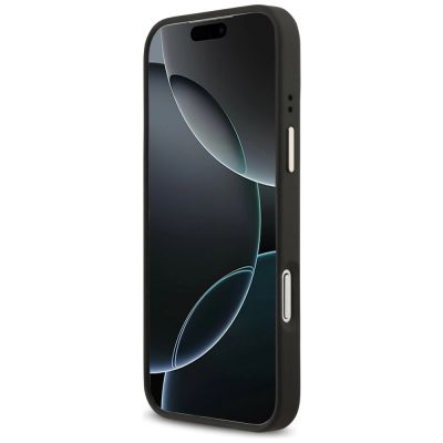 5. Guess Grained Strass Logo MagSafe Hülle für iPhone 17 Pro Max - Schwarz