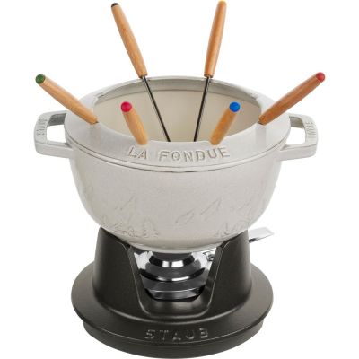 Staub Fondue-Set – 20 cm, Weißer Trüffel