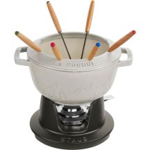 Staub Fondue-Set – 20 cm, Weißer Trüffel