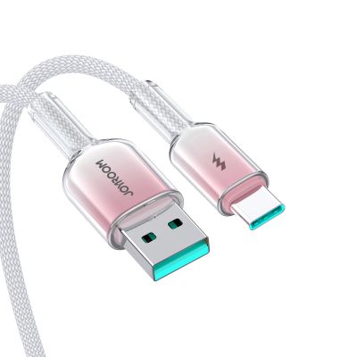 7. Joyroom S-A42 Crystal-Clear Serie 3A USB-A – USB-C-Kabel 1,2 m – Weiß