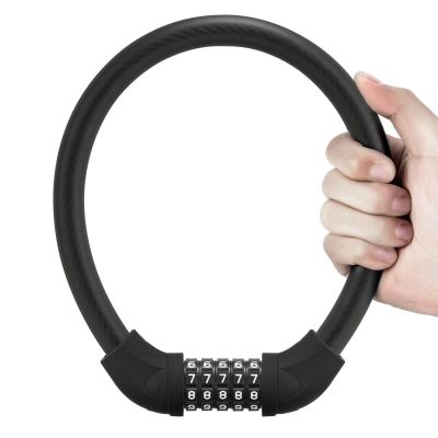 3. Rockbros RKS870-BK Fahrradschloss mit Zahlenschloss, Stahlkabel, 85 cm - schwarz