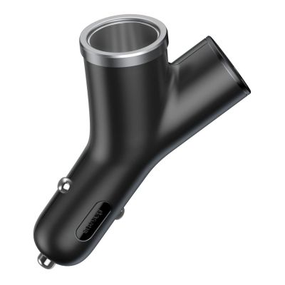 4. Baseus Y Type Car Charger Auto Ladegerät mit 2x USB und Zigarettenanzünder 3.1A schwarz (CCALL-YX01)