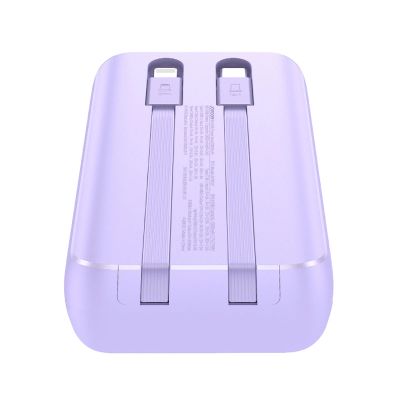 3. Joyroom JR-PBC06 Mini-Powerbank mit integrierten USB-C-/ Lightning -Kabeln 30 W 10000 mAh – Lila