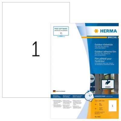 3. HERMA 9501 Selbstklebende Etiketten Rechteckig Permanent Weiß 50 Stück.