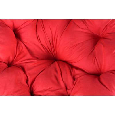 14. 360-Grad-Dreh-Gartenstuhl mit rotem Kissen