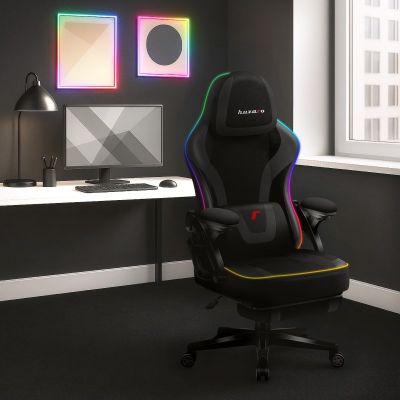 Force 4.6 RGB Gaming-Stuhl mit schwarzem Netzgewebe