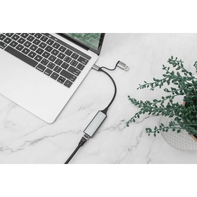 3. USB Typ-C auf Gigabit Ethernet 2,5G USB-C + USB A Adapter (USB 3.1/3.0)