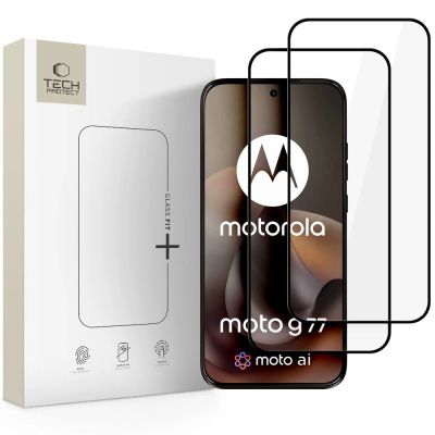 Tech-Protect Glass Fit+ 2er-Pack Schutzglas für Motorola Moto G67 / G77 - Schwarz