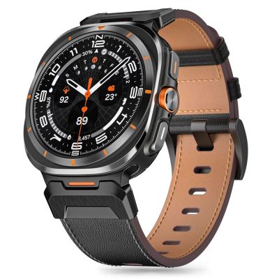 Tech-Protect Delta Pro Lederarmband für Samsung Galaxy Watch Ultra (47 mm) – Schwarz