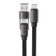 Acefast C13-05 USB-C - USB-A / USB-C Kabel 480Mb/s 3A 0,2m - Schwarz
