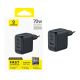 6. Baseus EnerFill FE22 70W Wandladegerät 2 x USB-C + USB-A - Schwarz
