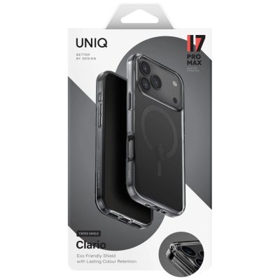 5. Uniq Clario Magclick Ladehülle für iPhone 17 Pro Max – Schwarz