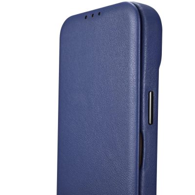 14. iCarer CE Premium Leather Folio Case iPhone 14 Pro Magnetic Flip Leather Folio Case MagSafe Blue (WMI14220714-BU)