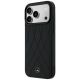 2. Mercedes Lederhülle mit gekreuzten Linien und MagSafe-Design für iPhone 17 Pro – Schwarz