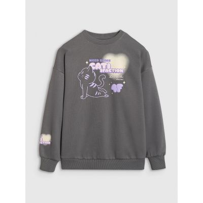 7. Oversized Sweatshirt ohne Kapuze für Mädchen 4F 4FJRAW25TSWSF2438-22S