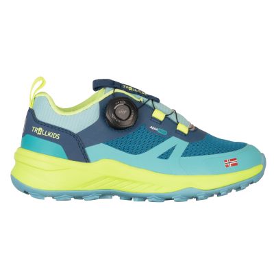 8. Trollkids Trollfjord Hiker Low XT Wasserdichte Schuhe Harbor Blue/Spring Leaf/Aquamarine Mist