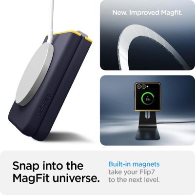 3. Nano Pop Mag MagSafe Hülle für Samsung Galaxy Z Flip 7 – Marineblau und Gelb