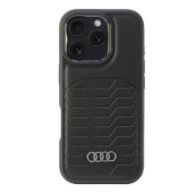 Audi Kunstleder MagSafe iPhone 16 Pro 6,3" schwarz/schwarz Hardcase AU-TPUPCMIP16P-GT/D3-BK