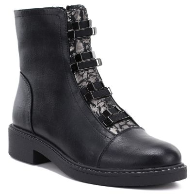 Damen-Winterstiefeletten mit Blockabsatz, schwarz, M.Daszyński SA252-16 SA252-1