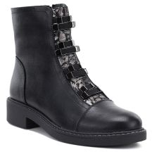 Damen-Winterstiefeletten mit Blockabsatz, schwarz, M.Daszyński SA252-16 SA252-1