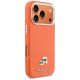 4. Karl Lagerfeld Karl & Choupette Head Pins Saffiano MagSafe Hülle für iPhone 17 Pro - Orange