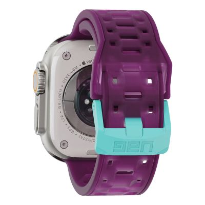 5. UAG Civilian – Silikonarmband für Apple Watch 44 mm–49 mm (Apple Watch 4–11, SE 1–3, Ultra 1–3) (Deep Purple Synth / Aqua)