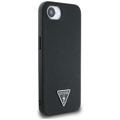 4. Guess Grained Triangle MagSafe iPhone 16e Hülle - Schwarz
