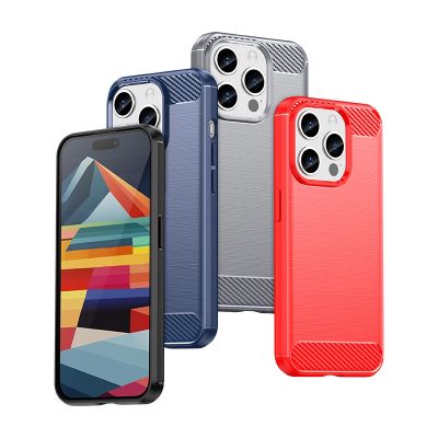 5. Flexible Carbon-Musterhülle für iPhone 15 Pro Carbon Case – Schwarz
